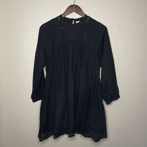 Urban Outfitters Small Black Beatrice Cotton Eyelet Babydoll Romper Boho Hippie
